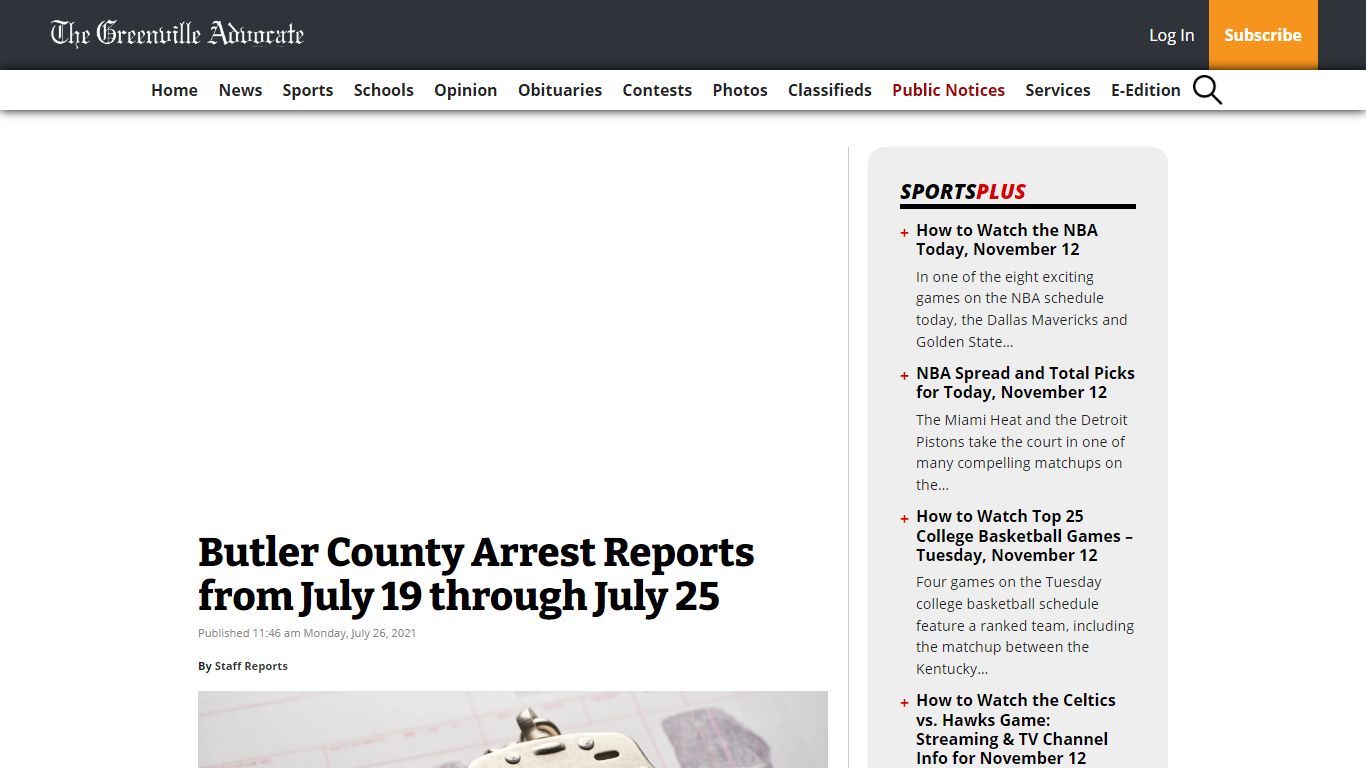 Butler County Arrest Reports from July 19 through July 25